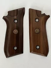 Original Taurus Wood Grips For Models PT-92 PT-99 PT-100 PT-101 With Medallions