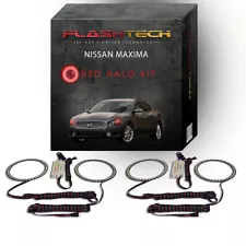 Red Angel Eye LED Headlight Halo Ring kit for 2009-2014 Nissan Maxima Headlights