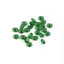 2.5mm Round Cut Lab Created Green Faceted Loose Gemstone for sales - 25 Pieces