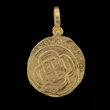 Atocha Sunken Tresure Jewelry - Round Escudo Gold Coin Pendant