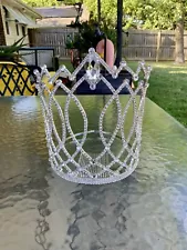 Big Crystal Tiara Crown Wedding Queen Princess Prom Adjustable For Women