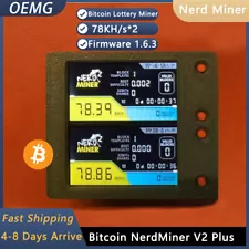 Nerdminer V2 plus Hashrate 2* 78KH/s S19 MINI V1.6.3 Bitcoin BTC Lottery Miner