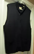 Men's HAGGAR Navy Button Up Sweater Vest with Collar Size L