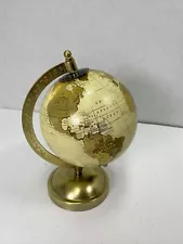 8 Inch Tabletop World Globe for Desk Decor White Gold FS