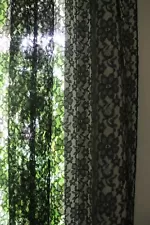 Floral Sheer Lace Window Curtain Panel Decorative Drapes for Home/Special Events