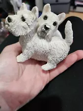 VTG 1987 WEST HIGHLAND TERRIER STONE CRITTERS WESTIES FIGURINE, MINOR DAMAGE