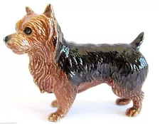 Miniature Porcelain Hand Painted Australian Terrier Standing Dog Figurine