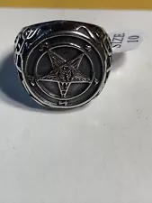 Seal of Baphomet Ring Church of Satan gothic occult alternative satanism Sz 10