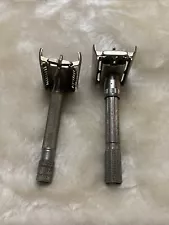 Vintage Gillette Razor Lot Of 2 One Is Adjustable