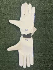 UCLA Team Issued Player Exclusive Under Armour White And Blue Football Gloves L