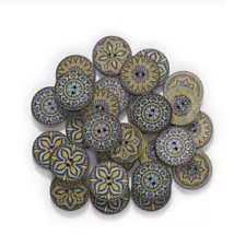 Wooden Buttons for Scrapbooking Retro and Handmade Clothes 15-25mm 50pcs