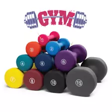 Colored Neoprene Dumbbells w NON-SLIP HANDLES up to 15 lb Unisex dumbbells