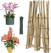 6 PCS 16" Bamboo Trellis for Climbing Plants,Square 6 Pack Natural Bamboo Trelli