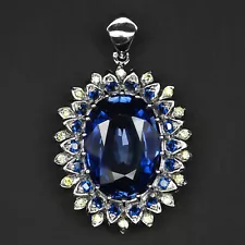 Stupendous Violet Blue Tanzanite 37.90Ct 925 Sterling Silver Handmade Pendants