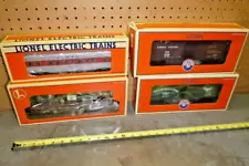 Lot 4 NEW O Scale Lionel Train Engine Cars UP Santa Fe Police Flat Car