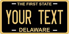 Delaware Black Custom Personalized License plates Auto Bike Motorcycle