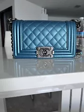 New Chanel small boy bag caviar turquoise