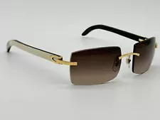 CARTIER C DECOR WHITE GENUINE BUFFALO HORN SUNGLASSES CT0019RS 100% AUTH. $3900