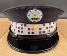 Vintage Barcelona Spain Police Officer Dress Uniform Cap Hat Size 56 1/2