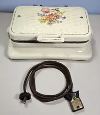 Vintage 1930s Porcelier No 5004 Porcelain Electric Griddle Floral Pattern Works