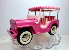 New ListingVintage 1960s Tonka Pressed Steel Pink Surrey Jeep with Spare Tire VGUCð