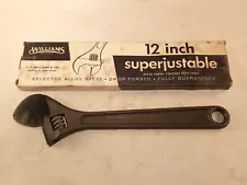 Vintage J. H. WILLIAMS 'Superjustable' 12" Adj. Wrench w/Box No. AB-12, NOS !