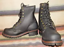 Mens Vintage Walker Lace Up Black Leather Hiking Boots 8 D Lady 9.5 M NEW in Box