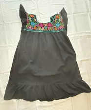 Mexican Embroidered Floral Fiesta Dress Size Medium