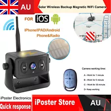 Wireless Solar Standby Mode Backup Camera Magnetic Base Battery Hitch Cam Rv Van