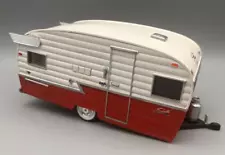 1950’s Shasta Airflyte Camper from Modelhaus Kit w/ Custom Decor Red & White 9"L