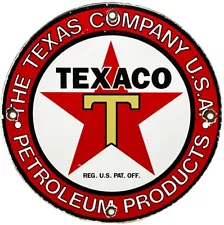 VINTAGE TEXACO MOTOR OIL PORCELAIN SIGN TEXAS GASOLINE GAS STATION PUMP PLATE