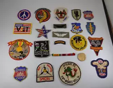 Vietnam War And Post War Patches Lot Of 22 Pieces including Bar And Coin