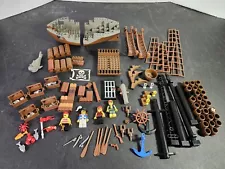 Lego Pirate Ship Pieces Lot Treasure Masts Rigging Hauls Wheel