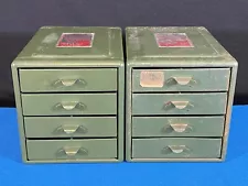 Steelmasters File A Way Vintage Metal Green Chest Small Storage Cabinets (Lt#13)