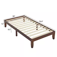 Twin/Full/Queen/King Size Bed Frame Deluxe Natural Solid Pine Wood Platform Bed