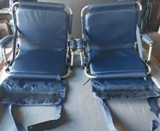 Lot Of 2 Stadium Seat w/ Back Support & Wide Padded Cushion & Bottom Hook NICE