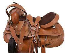 GAITED HORSE WESTERN SADDLE 18 17 16 15 PLEASURE TRAIL TOOLED USED LEATHER TACK