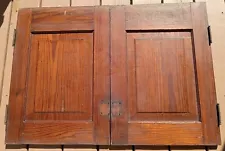 Antique Pair Wood Cupboard Doors/ Cabinet Kitchen Vintage Old Used