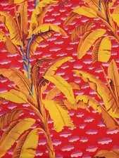 KAFFE FASSETT BANANA TREE GP179 IN RED GOLD COTTON FABRIC HALF YARD