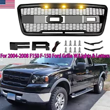 For 2004-2008 Ford F150 F-150 Raptor Style Front Bumper Upper Grill Grille Black