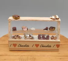 Vintage OOAK 1/4 Scale Bakery Case Full Of Desserts Dollhouse Miniature 1:48