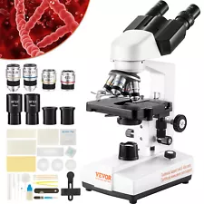 VEVOR Compound Microscope Binocular/Trinocular 40X-2500X/5000X Mechanical Stage