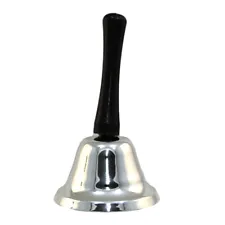 Metal School Bell Handheld Chrome Working Ringing Christmas Bell Silver Tone