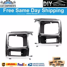 New Headlight lamp Bezel Chrome LH & RH Sides Set For 1980-1986 Ford Bronco F150 (For: More than one vehicle)