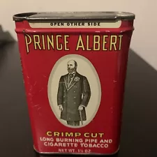 PRINCE ALBERT IN THE CAN CRIMP CUT TOBACCO RED TIN 1 1/2 Oz 1960-1963 Empty