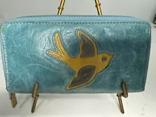 Fossil Bird Wallet Turquoise