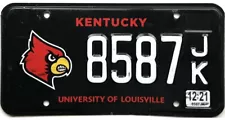 *99 CENT SALE * 2021 Kentucky UNIVERSITY OF LOUISVILLE License Plate #8587JK NR