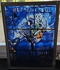 Stained Glass Sun Catcher Panel Reproduction of Marc Chagall's "America Windows"