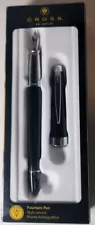 CROSS Fountain Pen, ￼AT0156S-1MS . Black ￼Noir Onyx - Stylo Plume - NIB