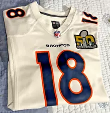 Peyton Manning Super Bowl 50 Nike On Field White Jersey size Large